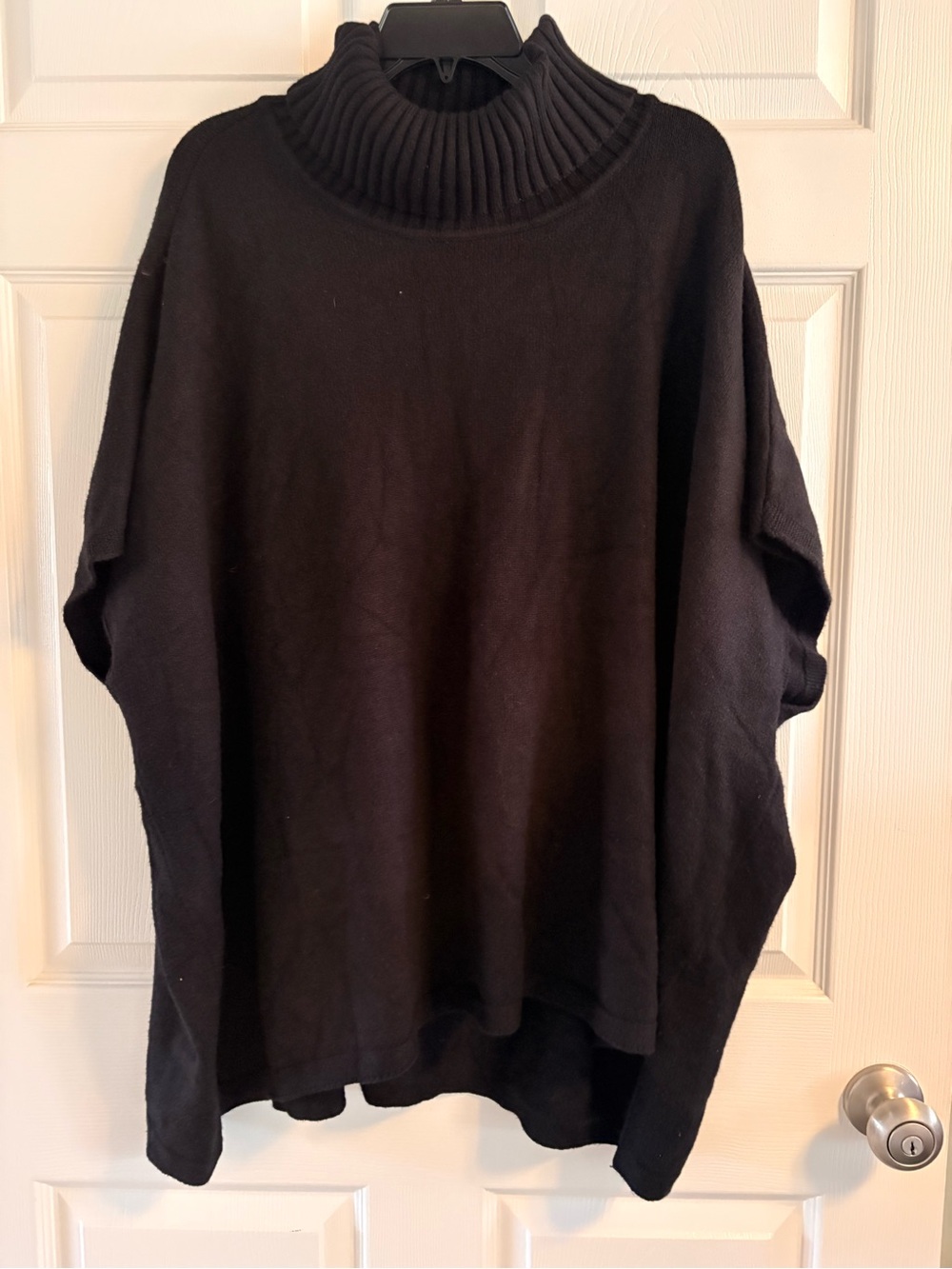 Cyrus Black Ribbed Funnel Neck Sweater